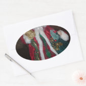 Sticker Ovale Royal Plaid Hohoho Père Noël Joyeux Noël (Enveloppe)