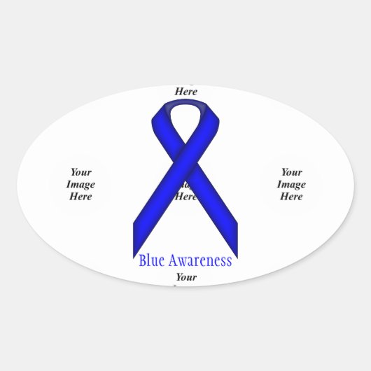 Sticker Ovale Ruban Blue Standard par Kenneth Yoncich (Devant)