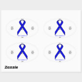 Sticker Ovale Ruban Blue Standard par Kenneth Yoncich (Feuille)