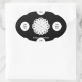 Sticker Ovale Ruban de fleurs blanches par Kenneth Yoncich Modèl (Sac)