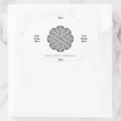 Sticker Ovale Ruban de fleurs grises Modèle par Kenneth Yoncich (Sac)