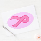 Sticker Ovale Ruban rose (Enveloppe)