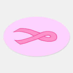 Sticker Ovale Ruban rose