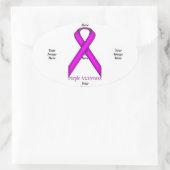 Sticker Ovale Ruban standard violet par Kenneth Yoncich (Sac)