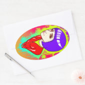Sticker Ovale Rue Neon (Enveloppe)