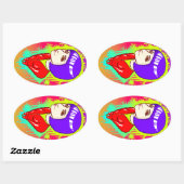 Sticker Ovale Rue Neon (Feuille)