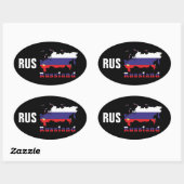 Sticker Ovale Russie - Russie Kleber (Feuille)
