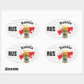 Sticker Ovale Russie - Russie Kleber (Feuille)
