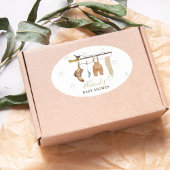 Sticker Ovale Rustic Clothesline Fisherman Derby Baby Shower 