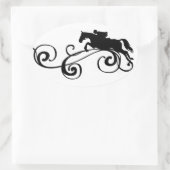 Sticker Ovale Rustique Galloping Cheval andalou (Sac)