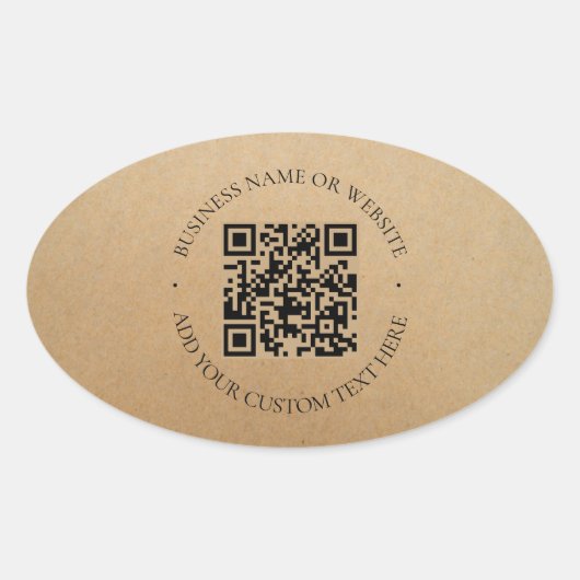 Sticker Ovale Rustique Kraft Moderne Design Professionnel (Devant)