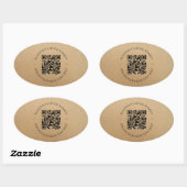 Sticker Ovale Rustique Kraft Moderne Design Professionnel (Feuille)