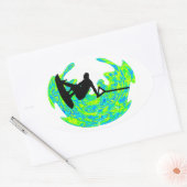 STICKER OVALE RYTHME DU WAKEBOARING (Enveloppe)