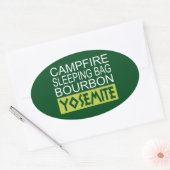 Sticker Ovale Sac couché de feu Bourbon Yosemite (Enveloppe)