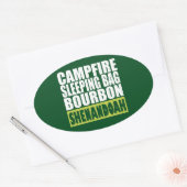 Sticker Ovale Sac couché de feu de camp Bourbon Shenandoah (Enveloppe)