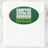 Sticker Ovale Sac couché de feu de camp Bourbon Shenandoah (Sac)