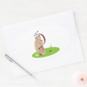 Sticker Ovale Sac de golf et balles (Enveloppe)