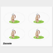 Sticker Ovale Sac de golf et balles (Feuille)