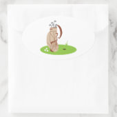 Sticker Ovale Sac de golf et balles (Sac)