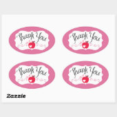 Sticker Ovale Sac rose de Zebra ABC (Feuille)