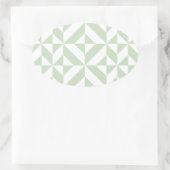 Sticker Ovale Sage Green Geometric Deco Cube Pattern (Sac)