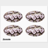 Sticker Ovale Saint Valentin (Feuille)