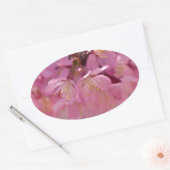 Sticker Ovale Sakura Cherry Blossoms Delicate Pink Bouquet (Enveloppe)