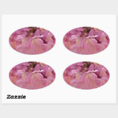 Sticker Ovale Sakura Cherry Blossoms Delicate Pink Bouquet (Feuille)