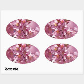 Sticker Ovale Sakura Cherry Blossoms embrassés par Sunlight (Feuille)