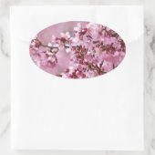 Sticker Ovale Sakura Cherry Blossoms Pastel Pink Layers (Sac)