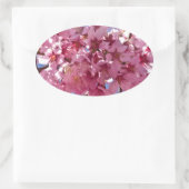 Sticker Ovale Sakura Cherry Blossoms Red Stars (Sac)