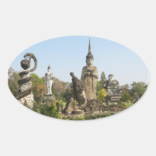 Sticker Ovale Sala Keo Kou, Nong Khai, Thaïlande (Devant)