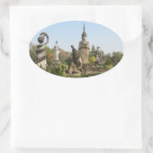 Sticker Ovale Sala Keo Kou, Nong Khai, Thaïlande (Sac)