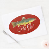 Sticker Ovale Salmo Trutta Fly Fishing Ladies (Enveloppe)
