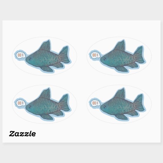 Sticker Ovale Salut (Feuille)