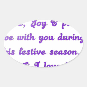 Sticker Ovale Salutation de la saison festive "Cher ami"