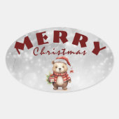 Sticker Ovale Salutation de Noël (Devant)