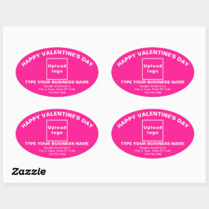 Sticker Ovale Salutation de Saint-Valentin d'affaires sur Sticke