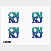 Sticker Ovale Salutations de Cape May, New Jersey (Feuille)