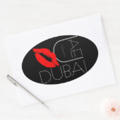 Sticker Ovale Salutations de Dubai UAE Red Lipstick Kiss (Enveloppe)