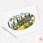 Sticker Ovale Salutations du Kansas (Enveloppe)