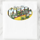 Sticker Ovale Salutations du Kansas (Sac)