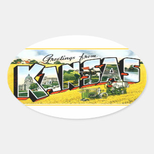 Sticker Ovale Salutations du Kansas