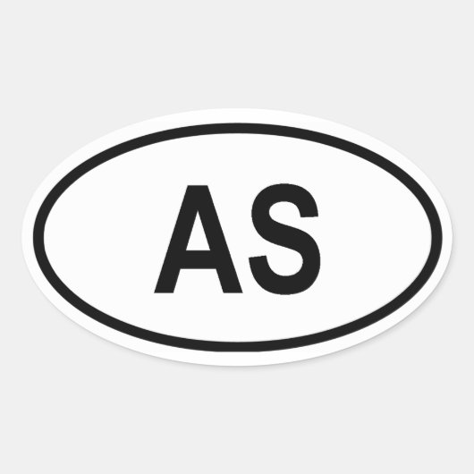 Sticker Ovale Samoa américaines "AS" (Devant)