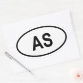 Sticker Ovale Samoa américaines "AS" (Enveloppe)