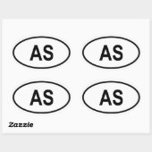 Sticker Ovale Samoa américaines "AS" (Feuille)