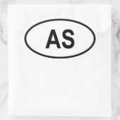Sticker Ovale Samoa américaines "AS" (Sac)