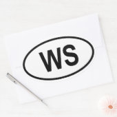 Sticker Ovale Samoa "WS" (Enveloppe)