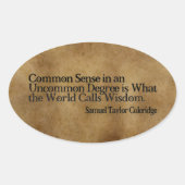 Sticker Ovale Samuel T. Coleridge Citation Inspirationnelle "Sag (Devant)