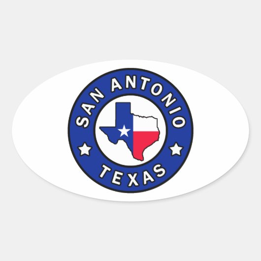 Sticker Ovale San Antonio Texas (Devant)